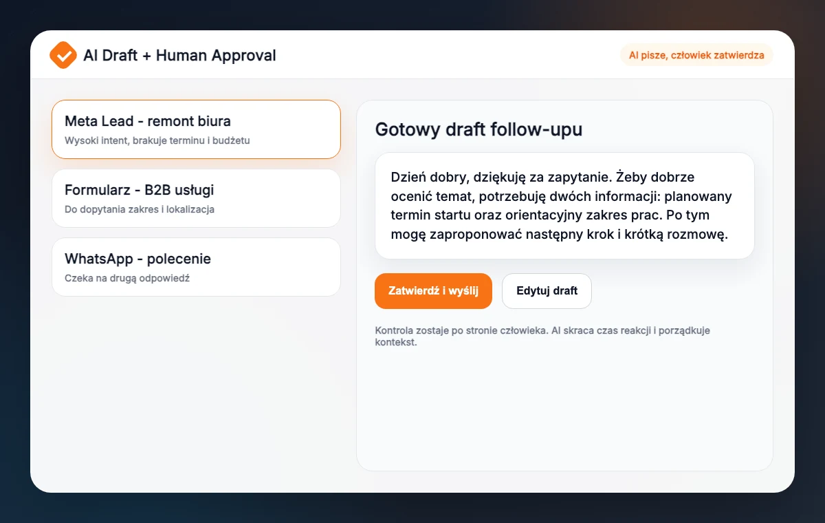 AI draft z akceptacją człowieka