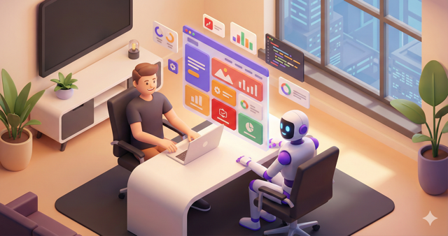 AI i człowiek tworzą stronę internetową