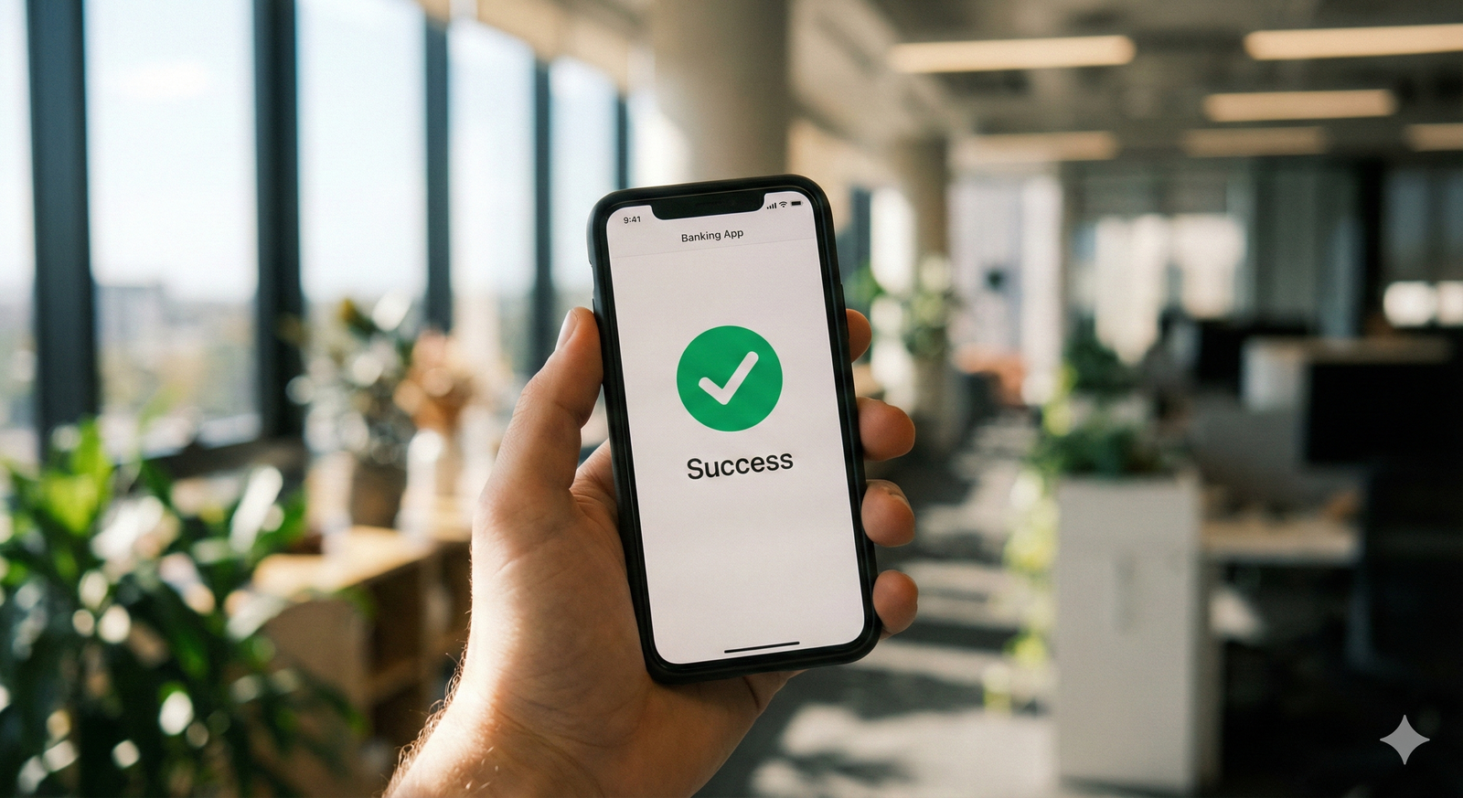 Telefon z potwierdzeniem przelewu - Success
